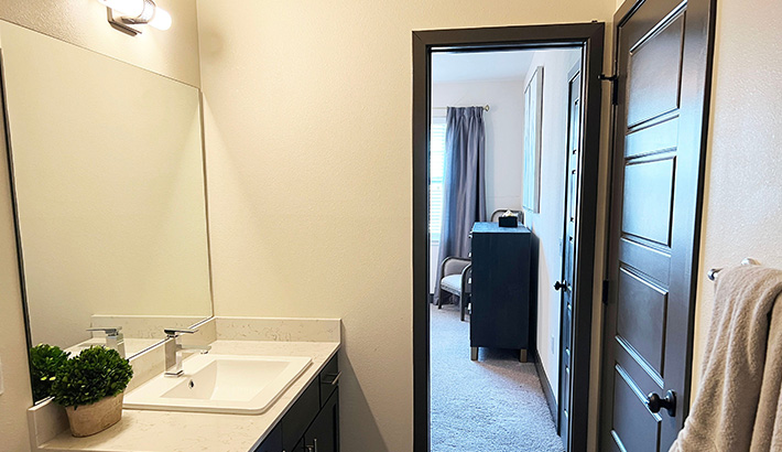 Pocket Door Between Guest Bath and Secondary Bedroom